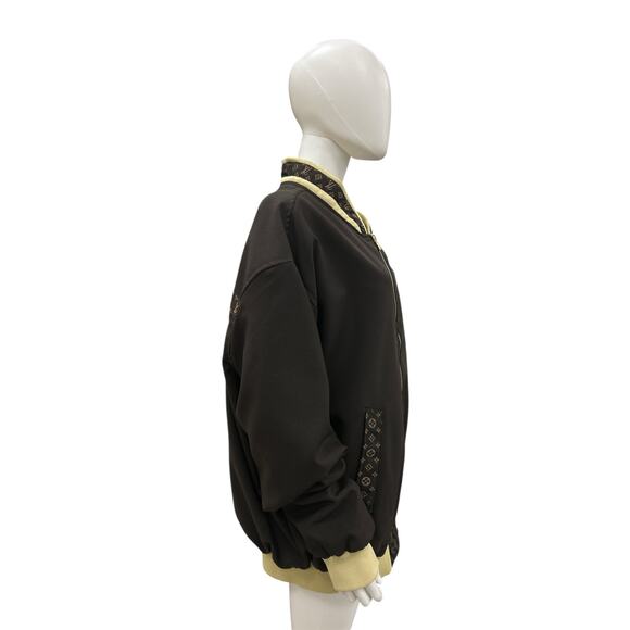 Dapper Dan VTG Authentic 90s Choc Brown Bomber Jacket SZ 3X - Picture 7 of 10